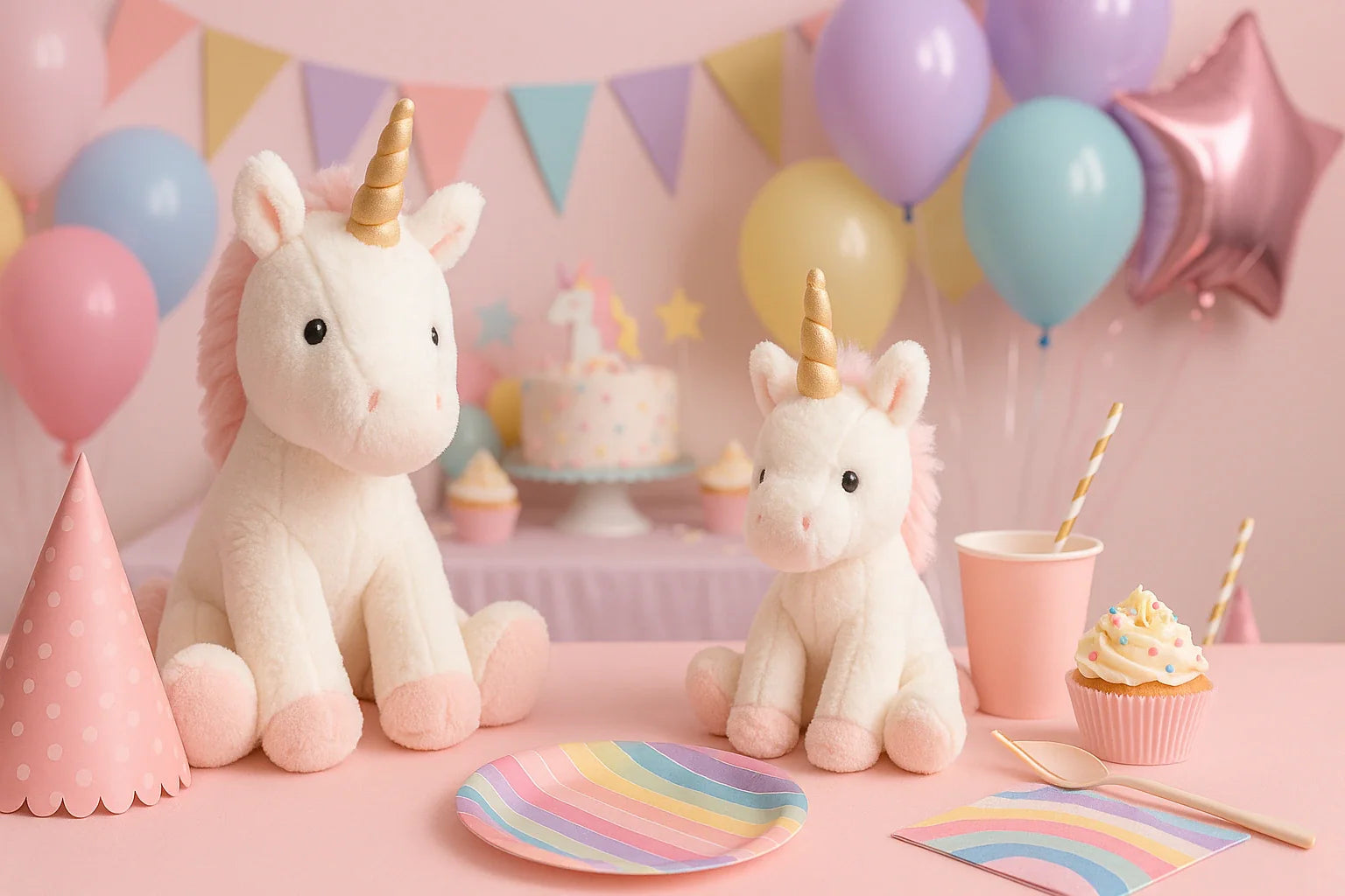 Créez une fête magique avec des peluches licorne