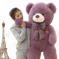 Peluche ours violet géant doux câlin chambre enfant
