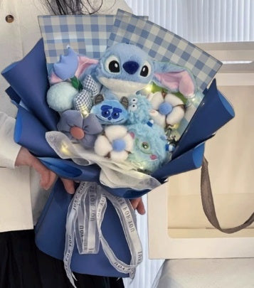 Bouquet de peluche Stitch bleu