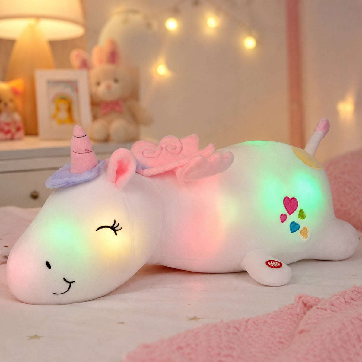Peluche licorne led La compagnie de la peluche
