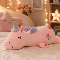 Peluche licorne rose veilleuse lumineuse et magique
