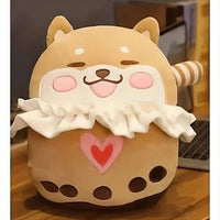 Peluche chien joyeux doux compagnon enfant câlin huggable