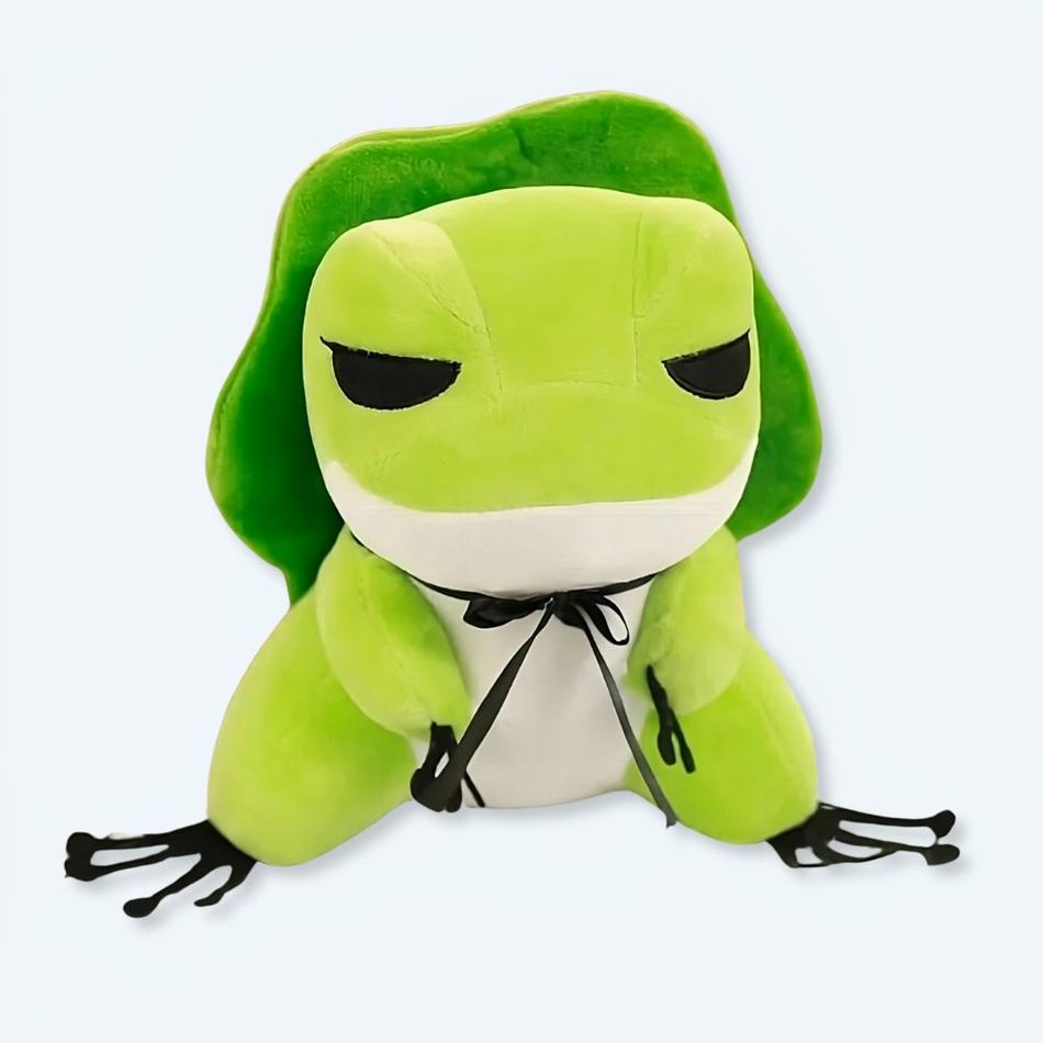 Peluche grenouille rigolote chapeau doux enfant