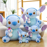 Peluche Stitch bleu avec son casque audio