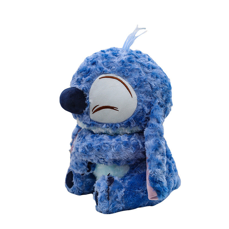 Peluche Stitch moelleuse bleu sourire endormi douce