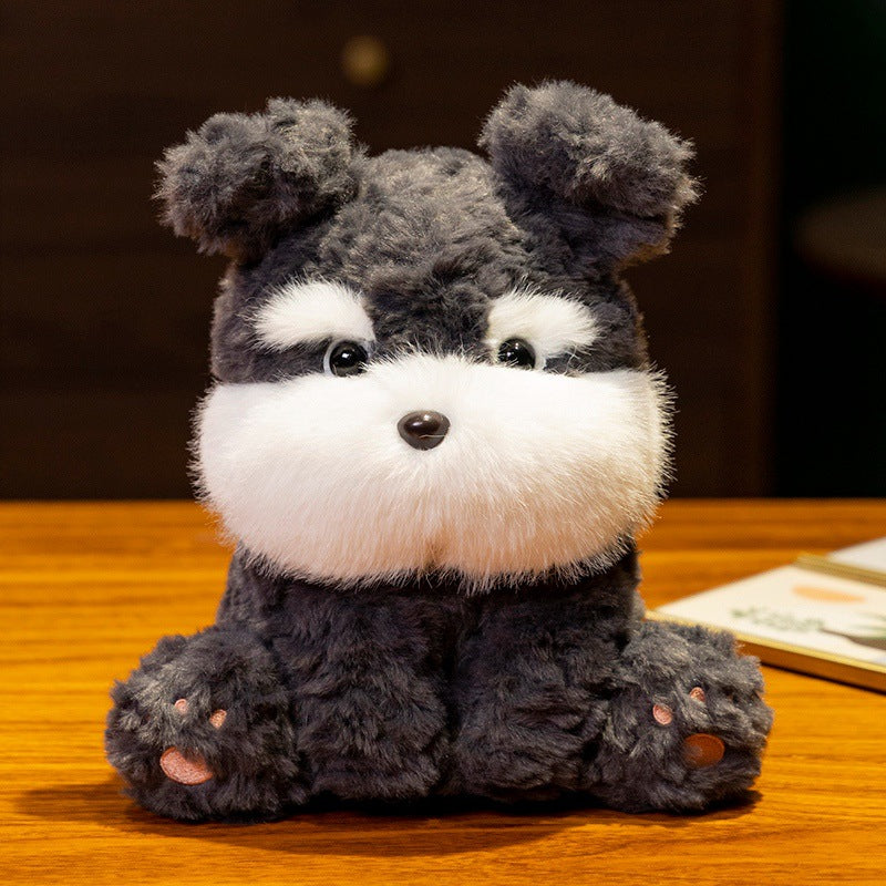 Peluche chien fourrure mignonne noire