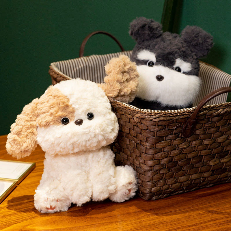 Peluche chien fourrure épaisse mignonne noir