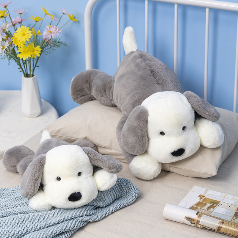 Peluche chien gris toute douce