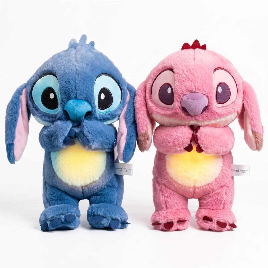Peluche stitch et angel à bruit blanc qui respire
