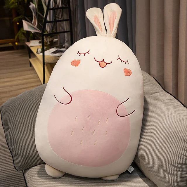 Peluche lapin squishmallow blanc aux grandes oreilles