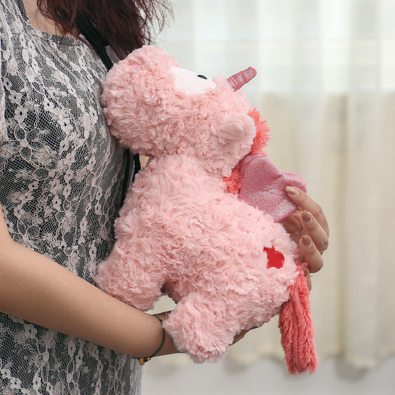 Peluche licorne coloré à poils épais