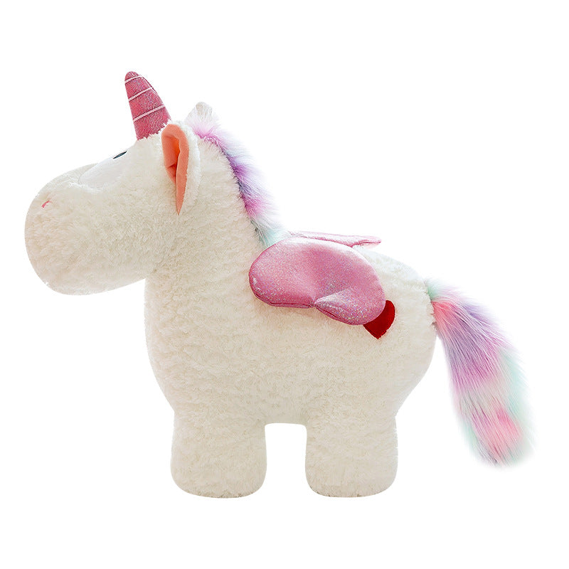 Peluche licorne coloré magique avec ailes pailletées