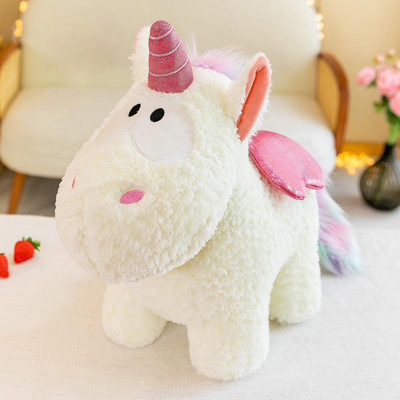 Peluche licorne coloré magique avec ailes pailletées
