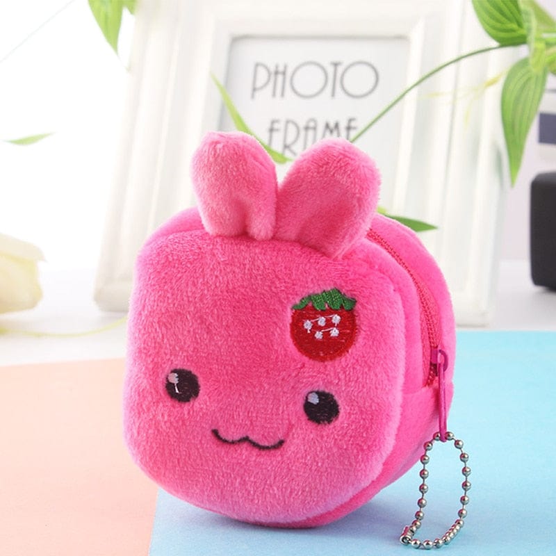 La fraise rose câlin - petit sac en peluche