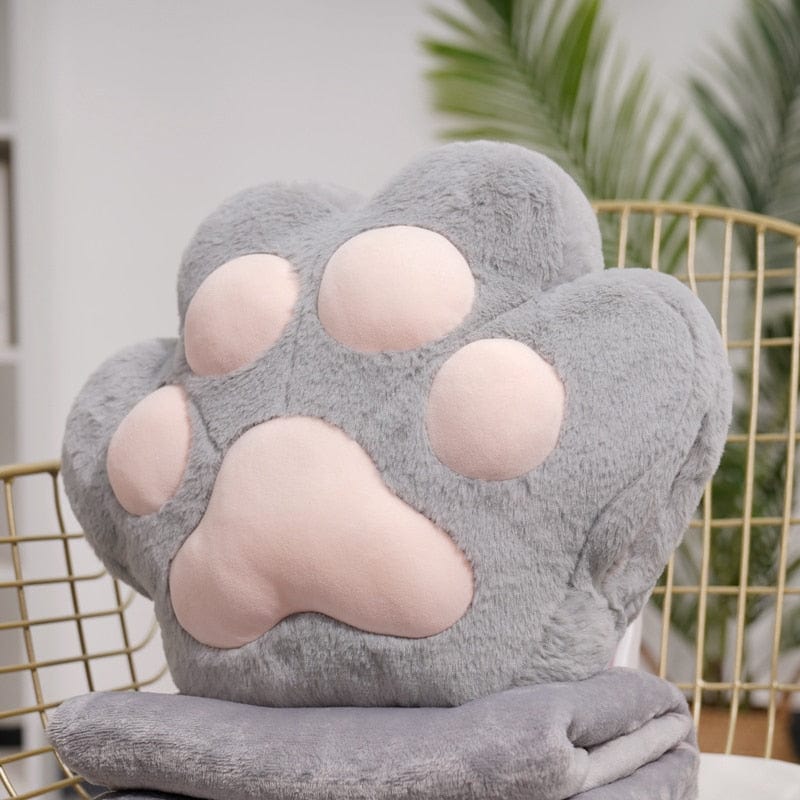 La patte de chat - peluche réchauffe main Gris / Rose