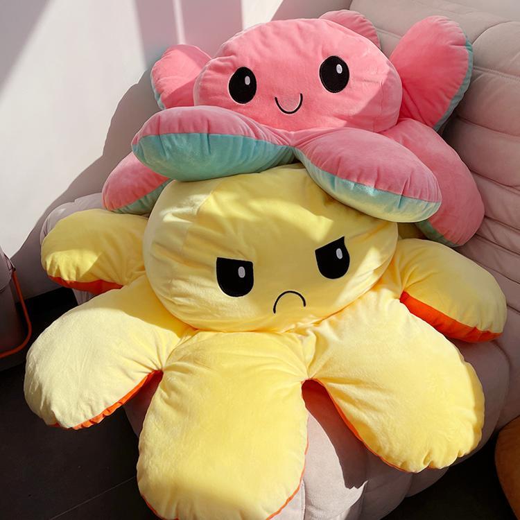 La pieuvre géante - peluche réversible