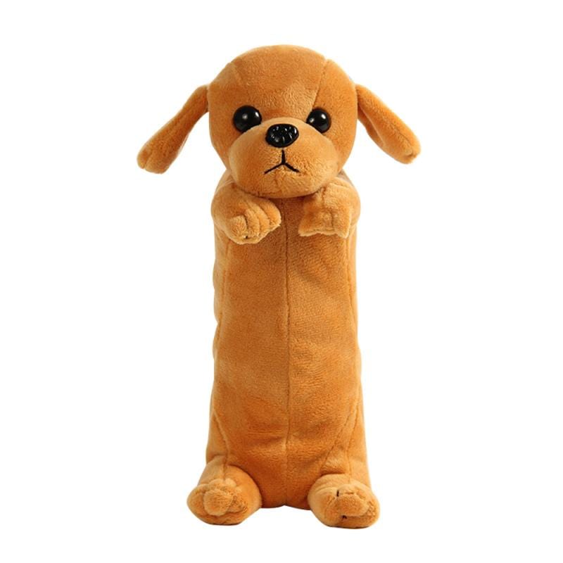 Le chien saucisse - trousse en peluche Marron