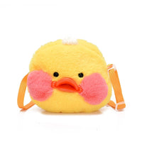 Le poussin de compagnie - sac à bandoulière en peluche Jaune aux joues roses