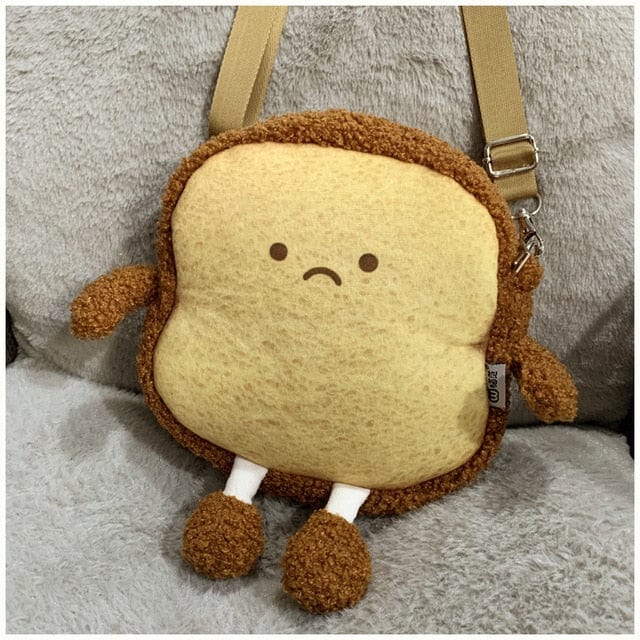 Le toast - sac à bandoulière en peluche