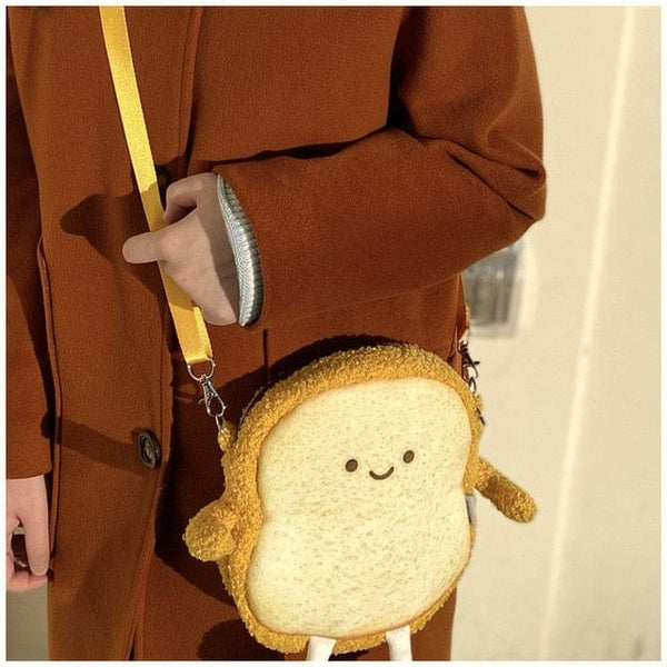 Le toast - sac à bandoulière en peluche