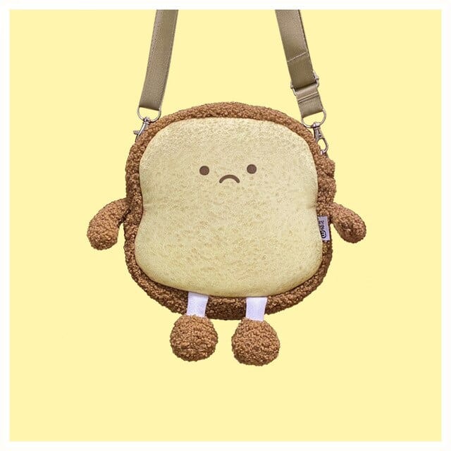 Le toast - sac à bandoulière en peluche Marron foncé