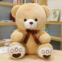 Ours en peluche coloré avec un petit nœud 35cm / Marron clair