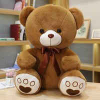 Ours en peluche coloré avec un petit nœud 35cm / Marron foncé