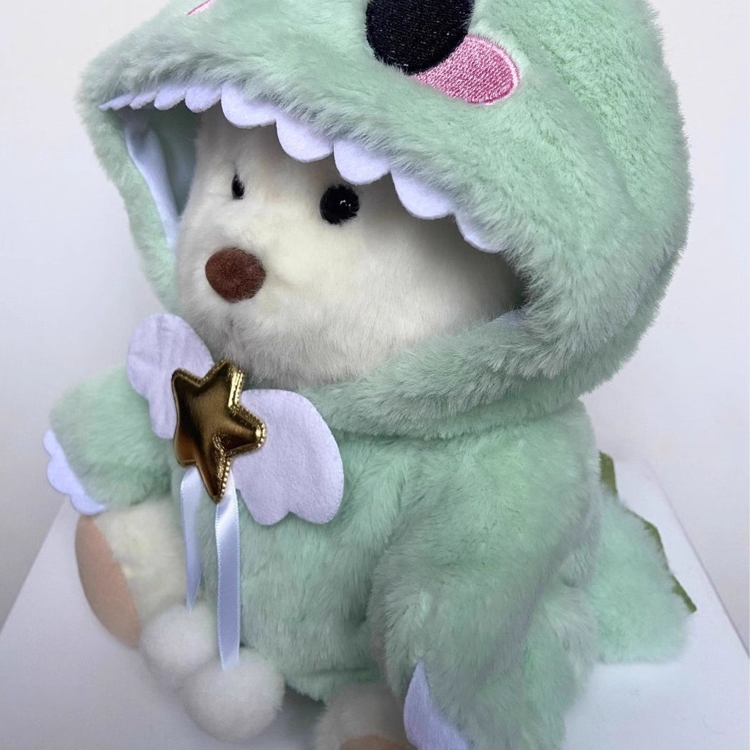 Ours en peluche déguisé en dinosaure