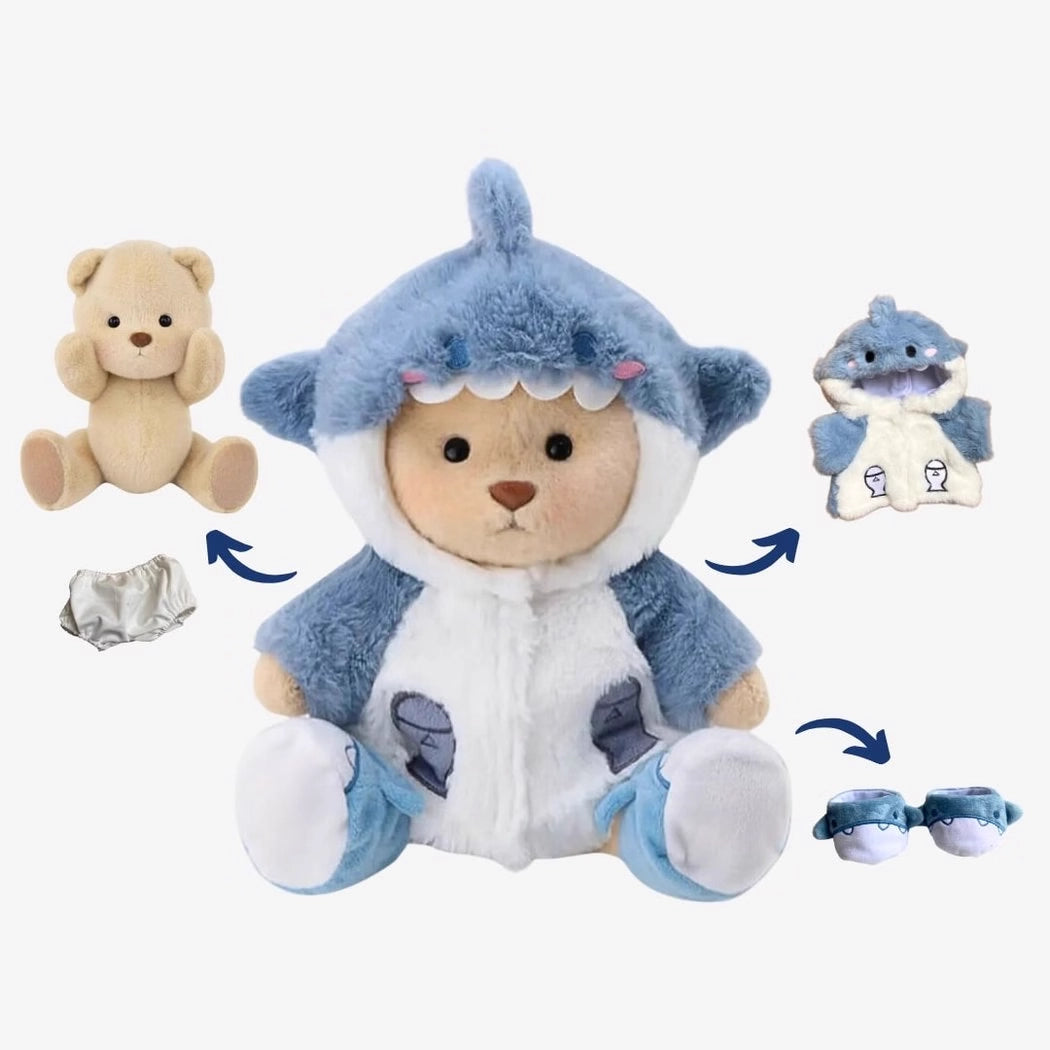 Ours en peluche déguisé en requin