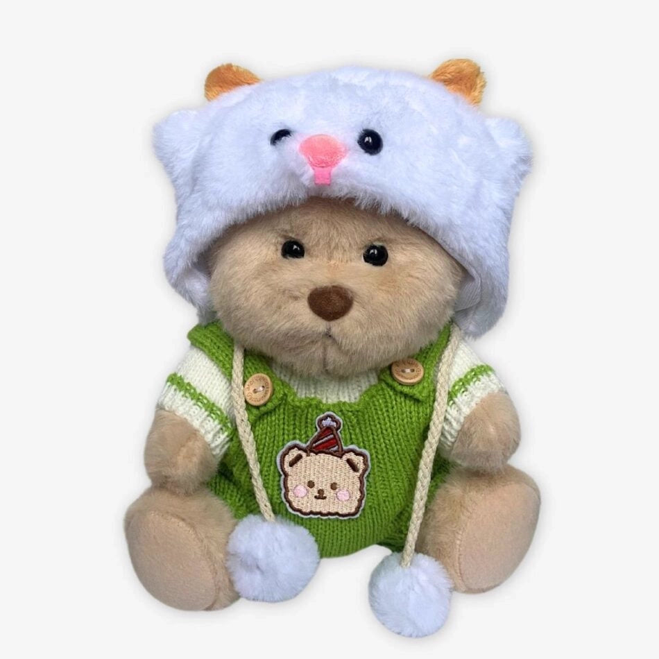 Ours en peluche en combinaison verte