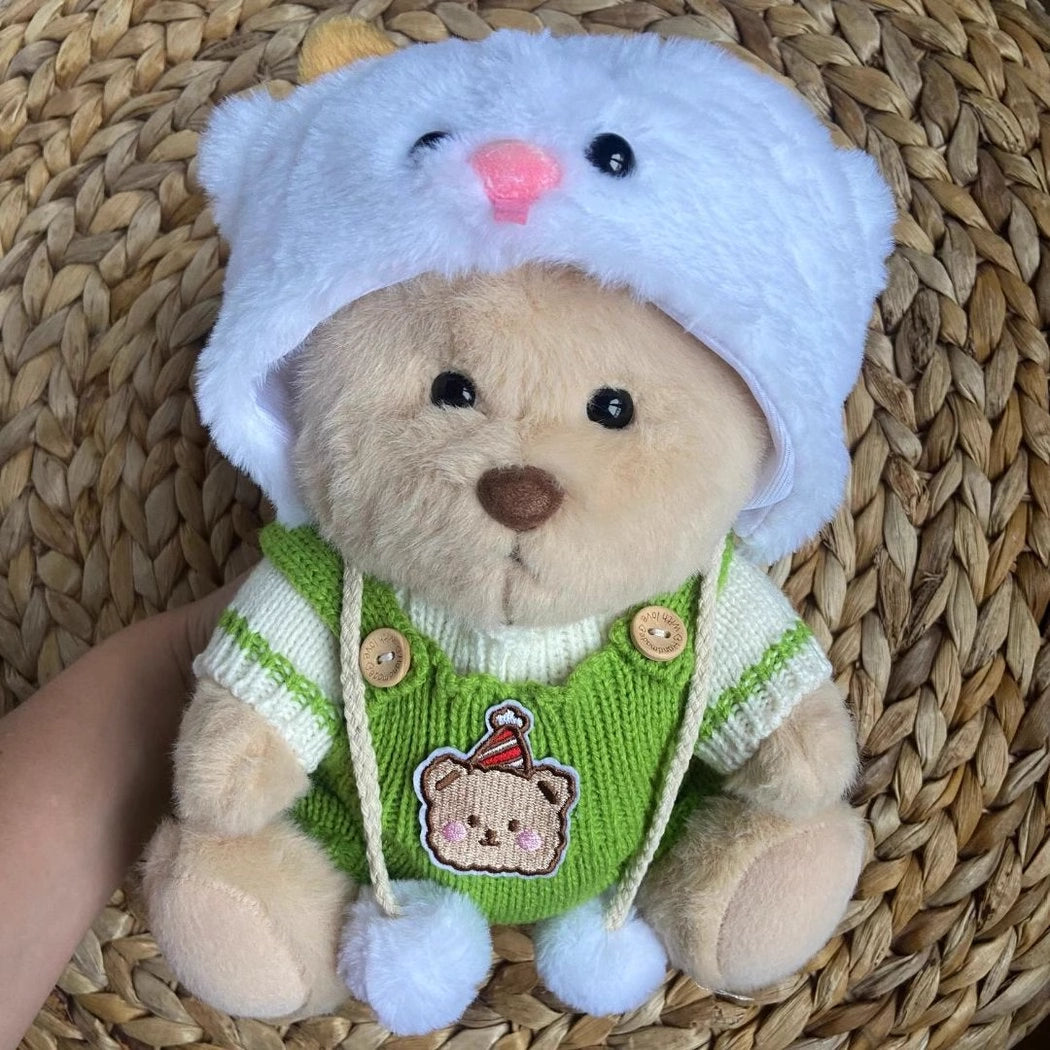 Ours en peluche en combinaison verte