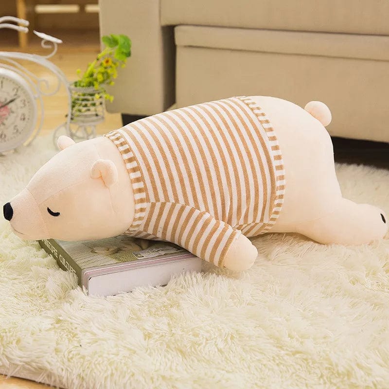 Ours en peluche géant blanc et habillé Avec pull / 35cm