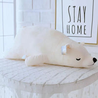 Ours en peluche géant blanc et habillé Sans pull / 35cm