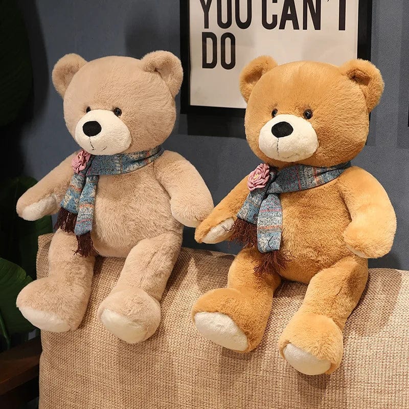 Ours en peluche géant brun avec son écharpe