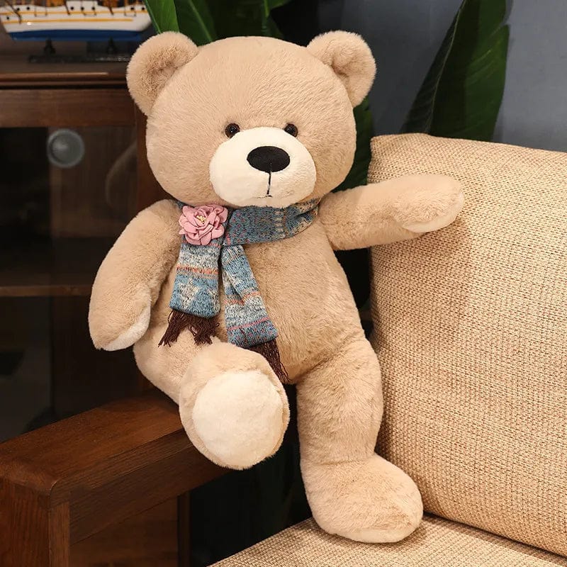 Ours en peluche géant brun avec son écharpe