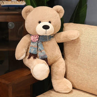 Ours en peluche géant brun avec son écharpe