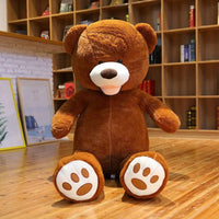 Ours en peluche géant coloré et souriant Marron foncé / 100cm