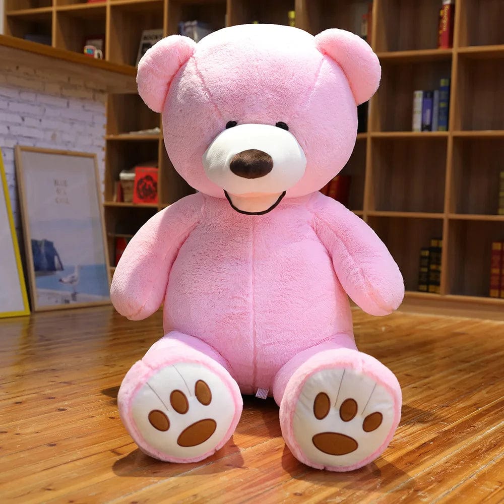 Ours en peluche géant coloré et souriant Rose / 100cm
