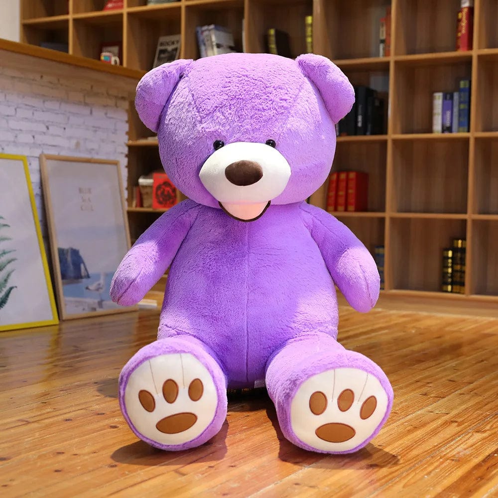 Ours en peluche géant coloré et souriant Violet / 100cm