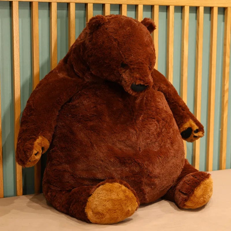 Ours en peluche géant marron et glouton 35cm