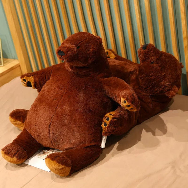 Ours en peluche géant marron et glouton