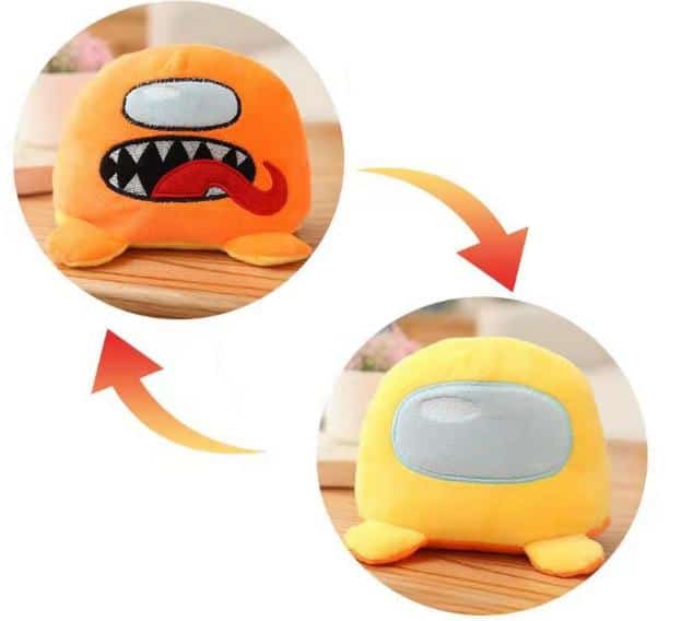 Peluche Among Us réversible douce univers amusant jaune La compagnie de la peluche