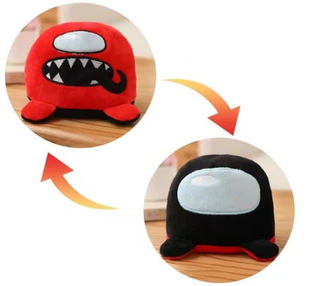 Peluche Among Us réversible douce univers amusant noir La compagnie de la peluche