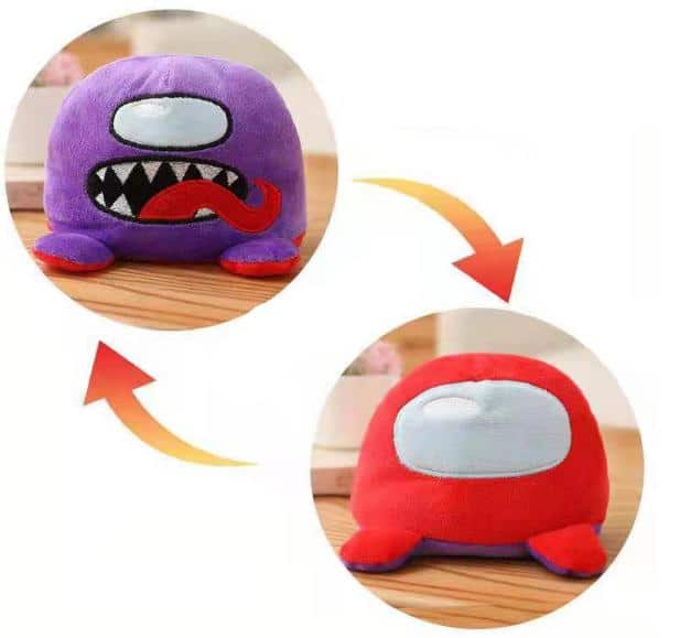 Peluche Among Us réversible douce univers amusant rouge La compagnie de la peluche
