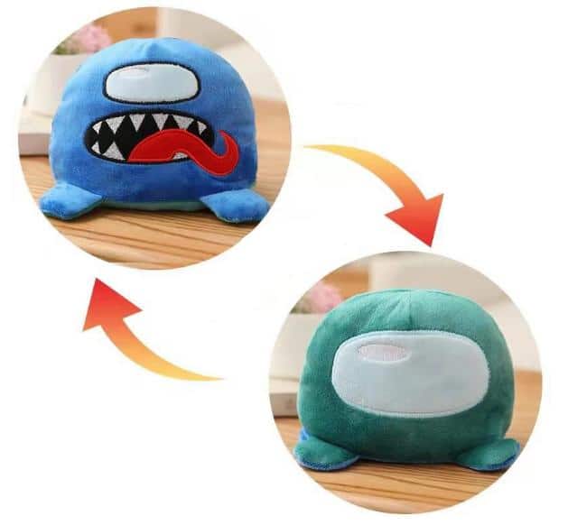 Peluche Among Us réversible douce univers amusant vert La compagnie de la peluche