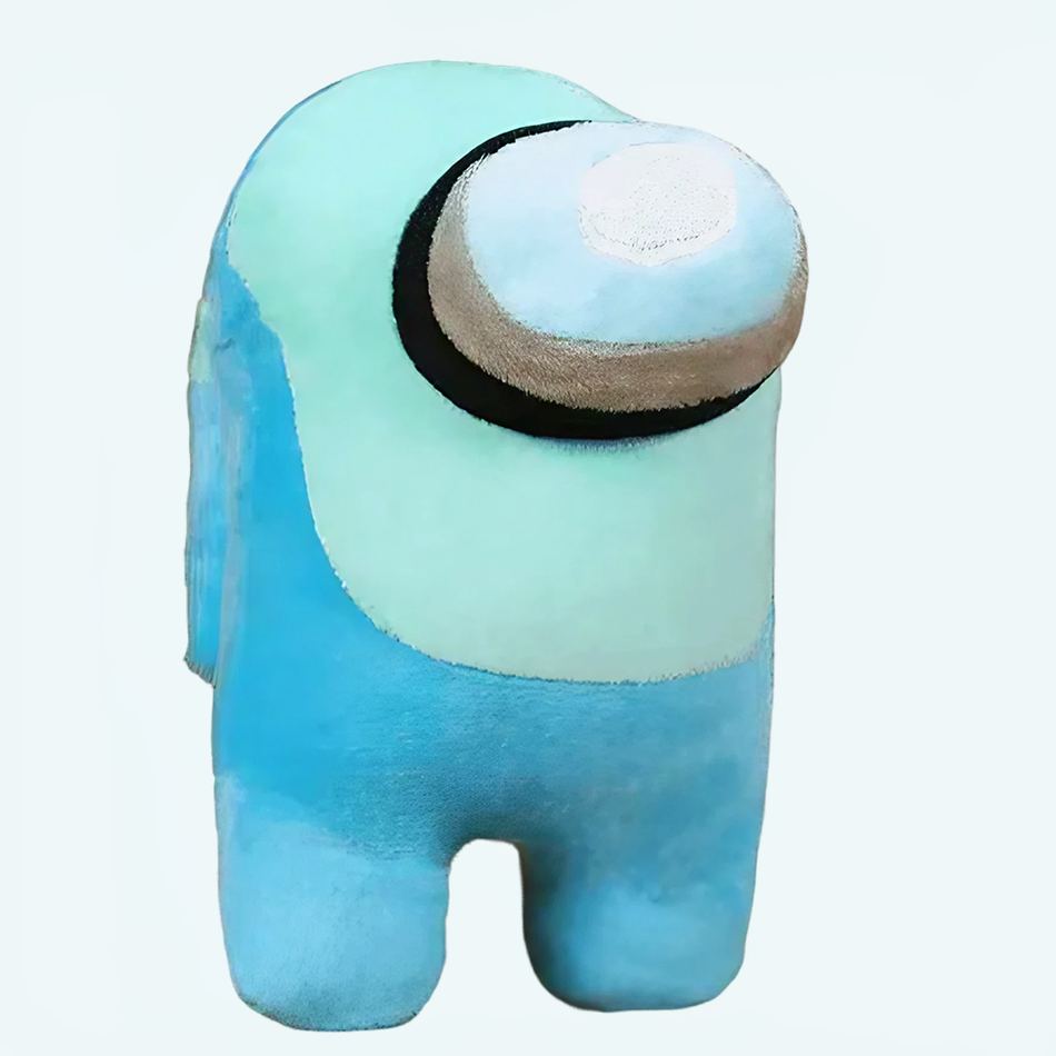 Peluche Among Us turquoise moelleuse compagnon jeu 10cm La compagnie de la peluche