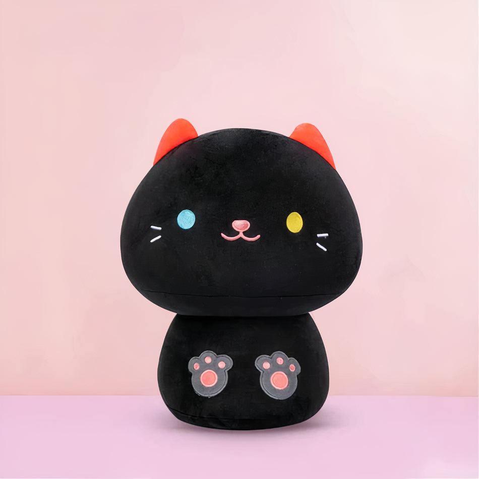Peluche animal mignon coussin doux chambre enfant câlin 20cm / noir La compagnie de la peluche