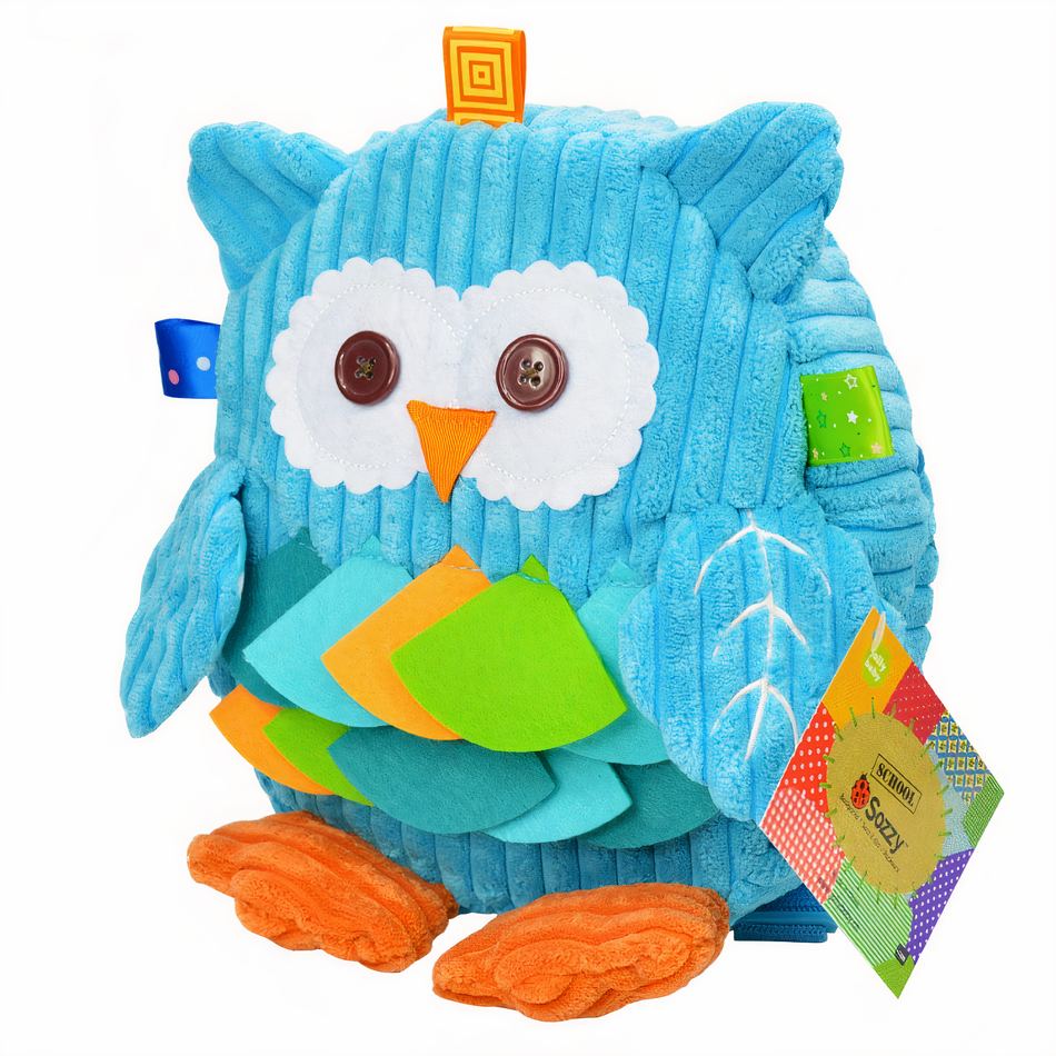 Peluche animaux sac à dos enfant doux et ludique bleu La compagnie de la peluche