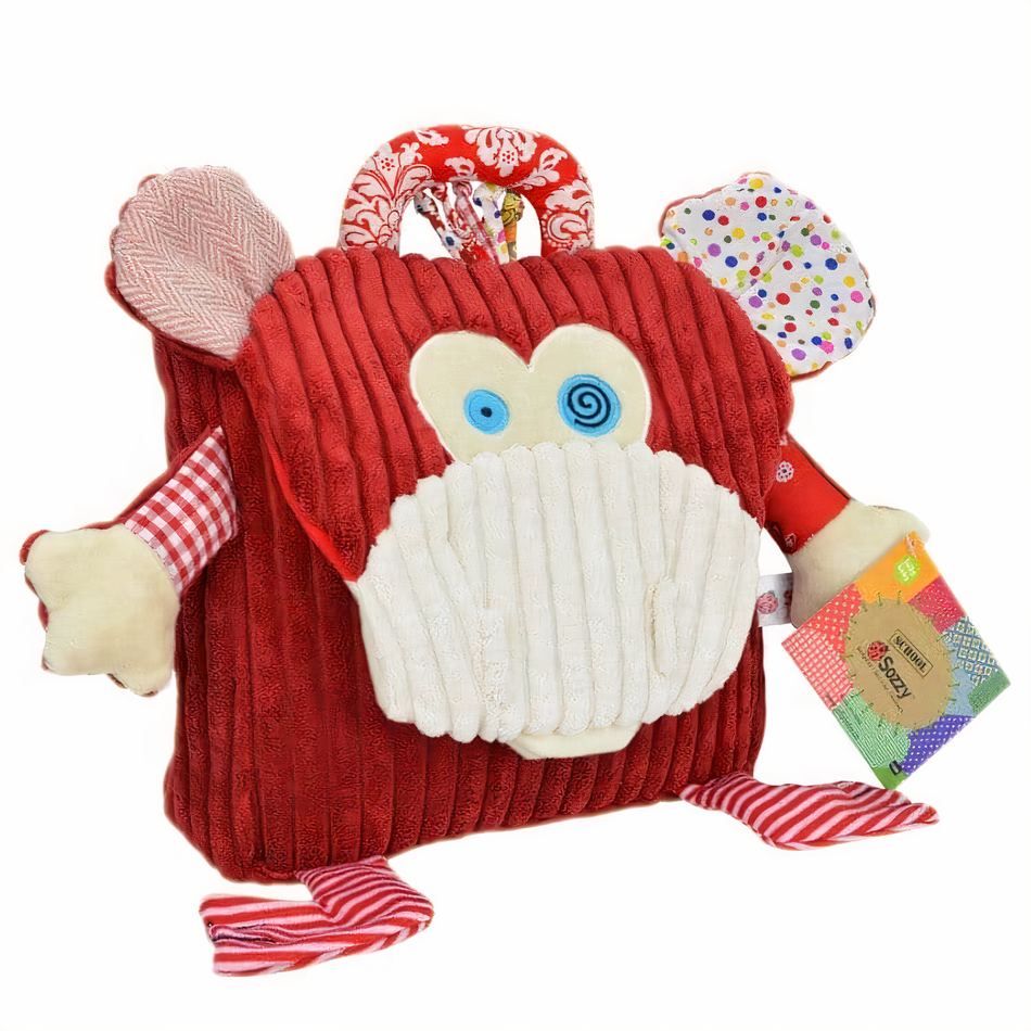 Peluche animaux sac à dos enfant doux et ludique rouge La compagnie de la peluche
