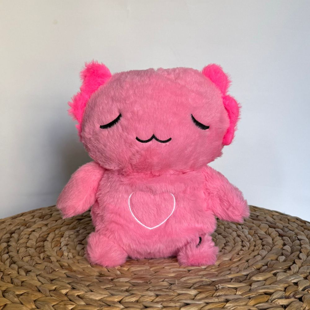 Peluche axolotl rose douce veilleuse musicale enfant La compagnie de la peluche